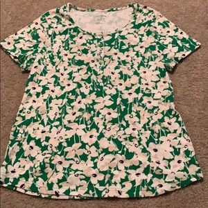 Woman’s Green Floral Top